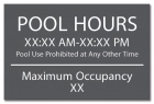 New York Pool Hours and Max Occupancy Sign