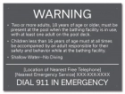 New York State Pool Supervision Warning Sign