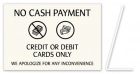 No Cash Payment - Easel Sign