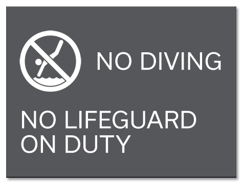 No Diving Sign - No Lifeguard on Duty