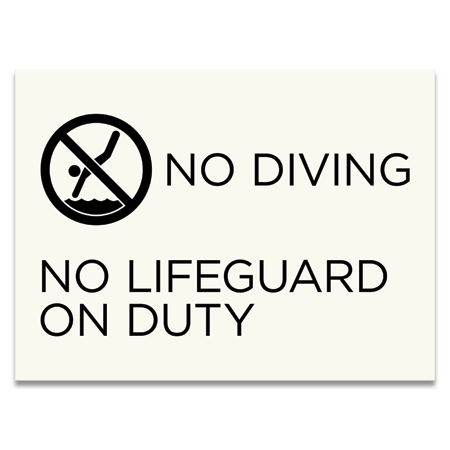 No Diving Sign - No Lifeguard on Duty