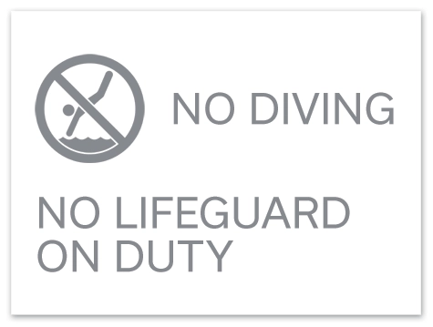 No Diving Sign - No Lifeguard on Duty