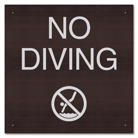 No Diving Sign w/Symbol