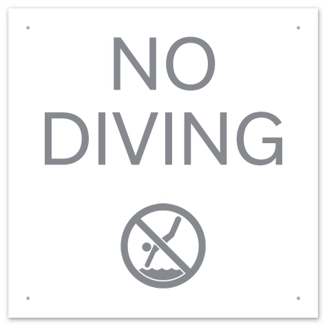 No Diving Sign w/Symbol