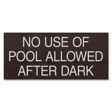 No Use of Pool Allowed After Dark Sign - California Code