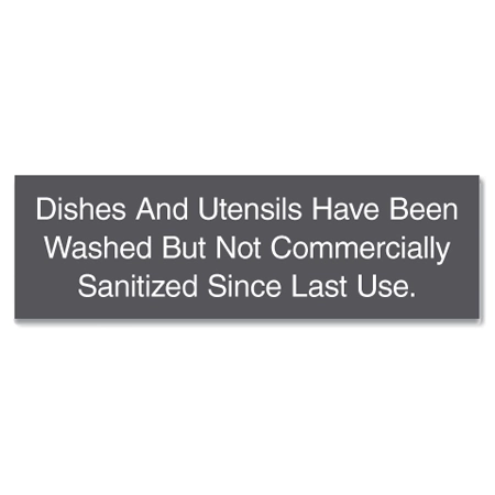 Not Commercially Sanitized Sign - Alabama Compliant