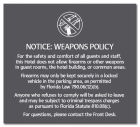 'Notice: Weapons Policy' Sign w/Symbol - FL Compliant - Acrylic Version