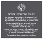 'Notice: Weapons Policy' Sign w/Symbol - FL Compliant - Celtec Version