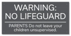 Oregon No Wading Pool Lifeguard Sign