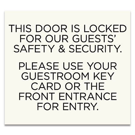 Please Use Your Guest Room Key Card Sign - Exterior Use