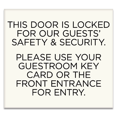 Please Use Your Guest Room Key Card Sign