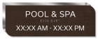 Pool and Spa Sign w/Hours