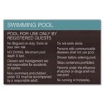 Pool Rules Sign