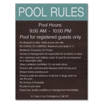 Pool Rules w/Hours (Registered Guests)