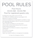 Pool Rules w/Hours (Registered Guests)
