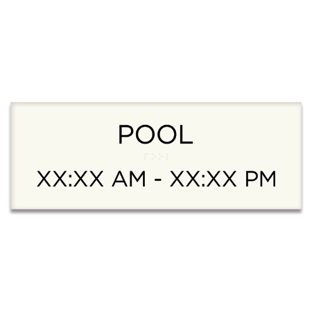 Pool Sign w/Hours