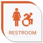 Restroom Sign w/Female & ISA Symbols - New York