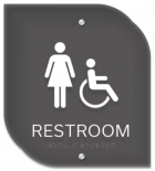 Restroom Sign w/Female & ISA Symbols