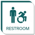Restroom Sign w/Male & Dynamic ISA Symbols