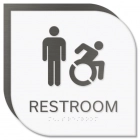 Restroom Sign w/Male & ISA Symbols - New York