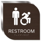 Restroom Sign w/Male & ISA Symbols - New York