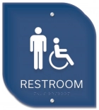 Restroom Sign w/Male & ISA Symbols