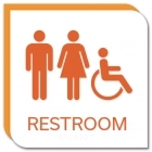 Restroom Sign w/Male, Female & ISA Symbols