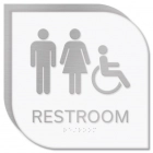 Restroom Sign w/Male, Female & ISA Symbols