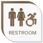 Restroom Sign w/Male, Female & ISA Symbols - New York