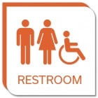 Restroom Sign w/Male, Female & ISA Symbols