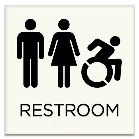 Restroom Sign w/Unisex & DYN ISA Symbols