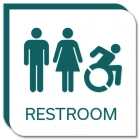 Restroom Sign w/Unisex & Dynamic ISA Symbols