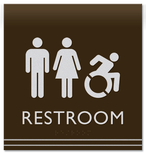 Restroom Sign w/Unisex & Dynamic ISA Symbols