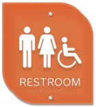 Restroom Sign w/Unisex & ISA Symbols