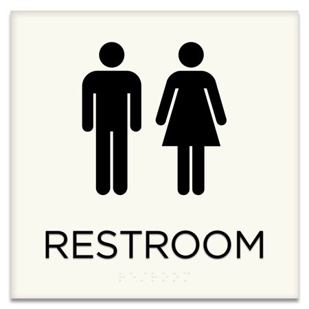 Restroom Sign w/Unisex Symbols