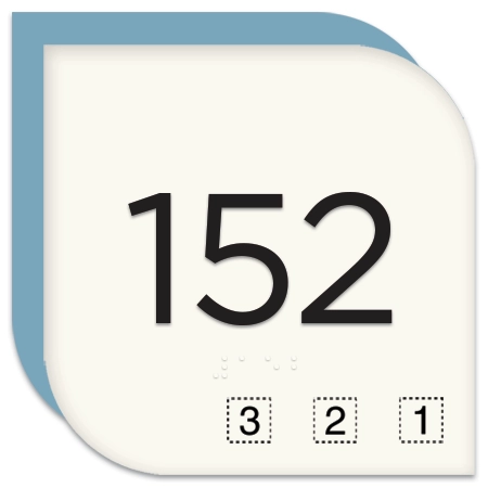 Room Number Sign - 3 Numbers with No Pattern and Symbols - California Compliant