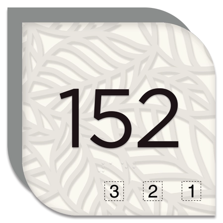 Room Number Sign - 3 Numbers with Pattern and Symbols - California Compliant