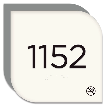 Room Number Sign - 4 Numbers with No Pattern - No Smoking