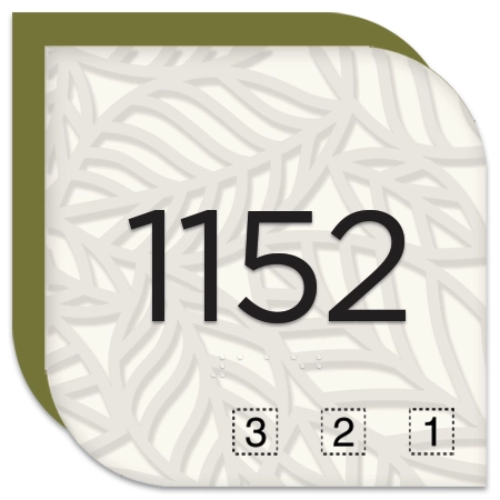 Room Number Sign - 4 Numbers with Pattern and Symbols - California Compliant