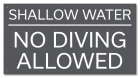 Shallow Water No Diving Sign - Arizona and South Carolina