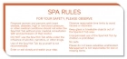 Spa Rules Sign
