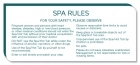 Spa Rules Sign
