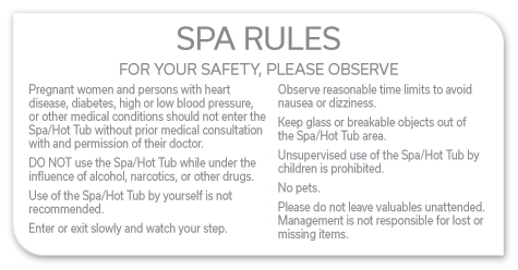 Spa Rules Sign