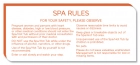 Spa Rules Sign