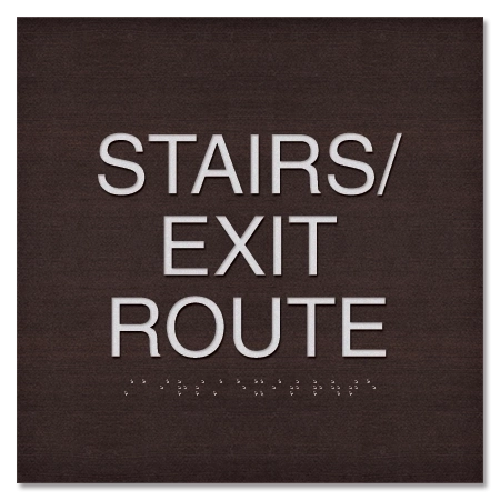 "Stairs/Exit Route" Egress Sign - CA Compliant