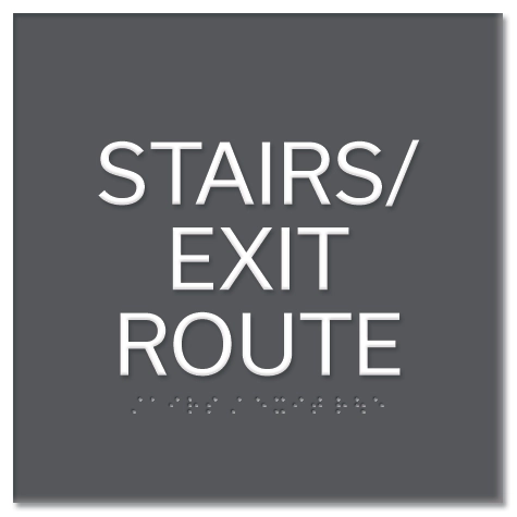 "Stairs/Exit Route" Egress Sign - CA Compliant