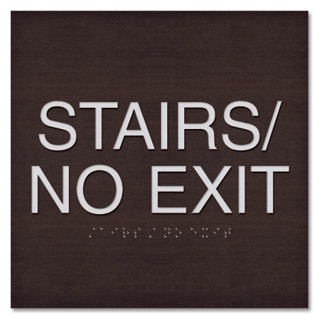"Stairs/No Exit" Egress Sign - CA Compliant