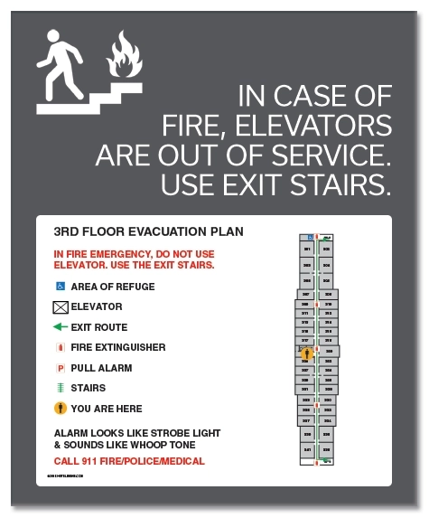 Standard Elevator Evacuation Plans - CA Compliant