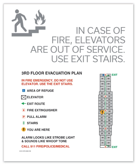 Standard Elevator Evacuation Plans - CA Compliant