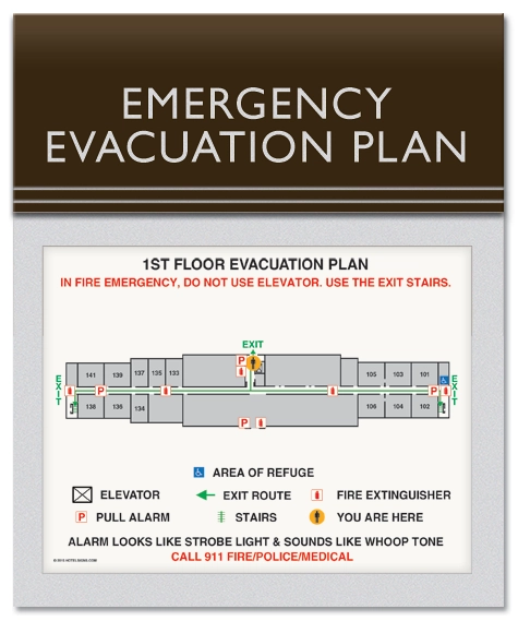Standard Entrance Evacuation Plans - CA Compliant